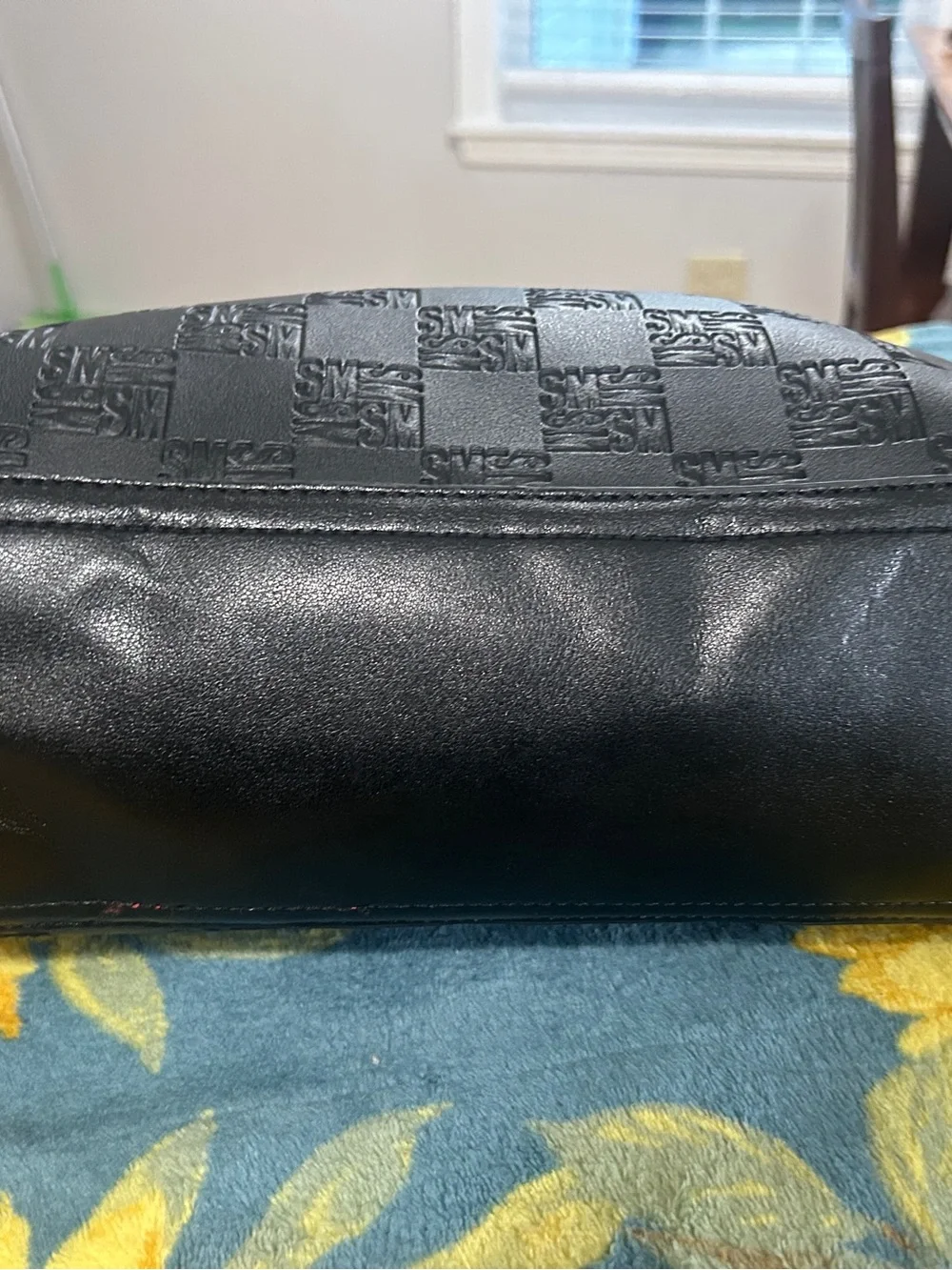 Steve Madden Embossed Black Satchel Handbag